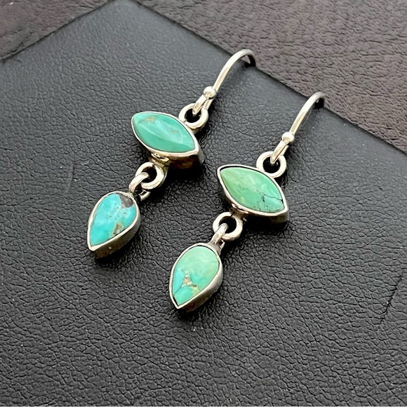 Sundance sterling silver turquoise dangle earrings - Picture 2 of 6